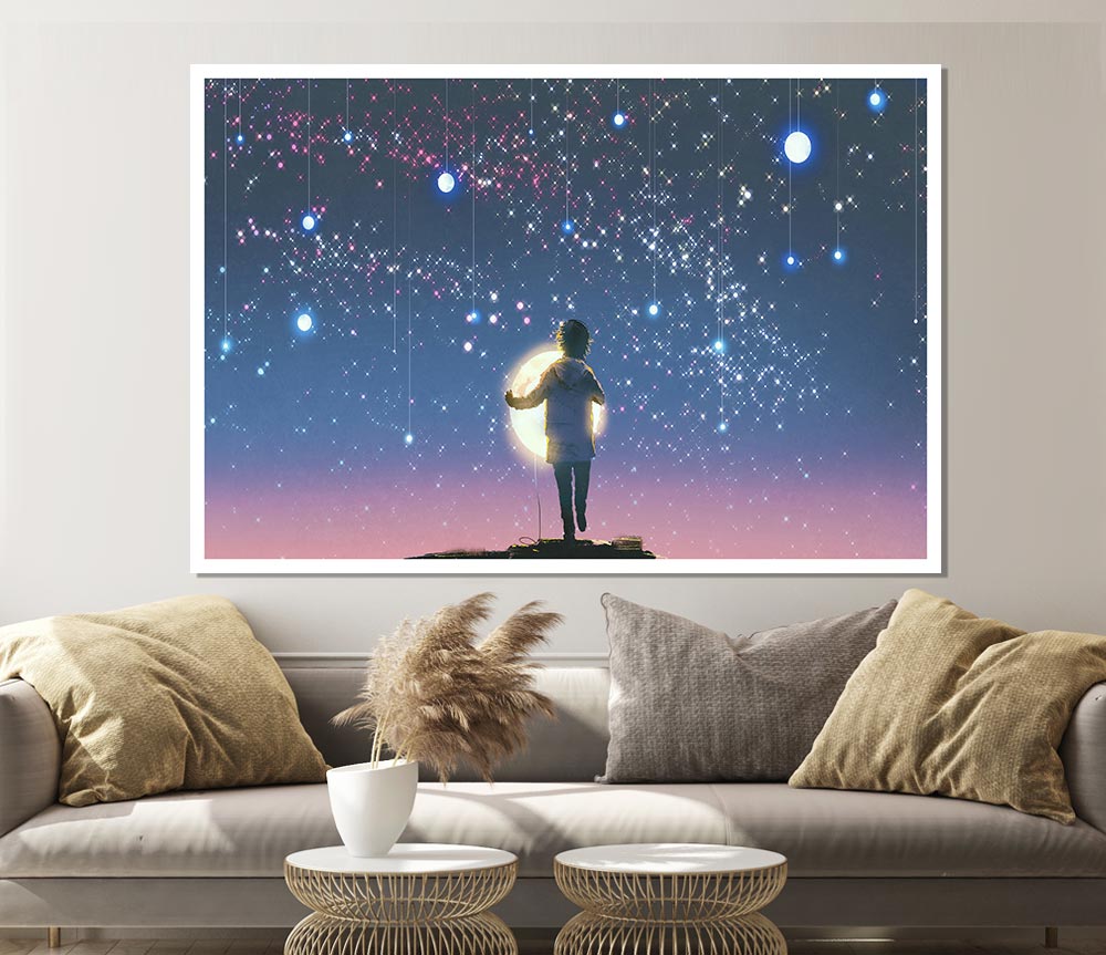 Capturing The Moon Print Poster Wall Art