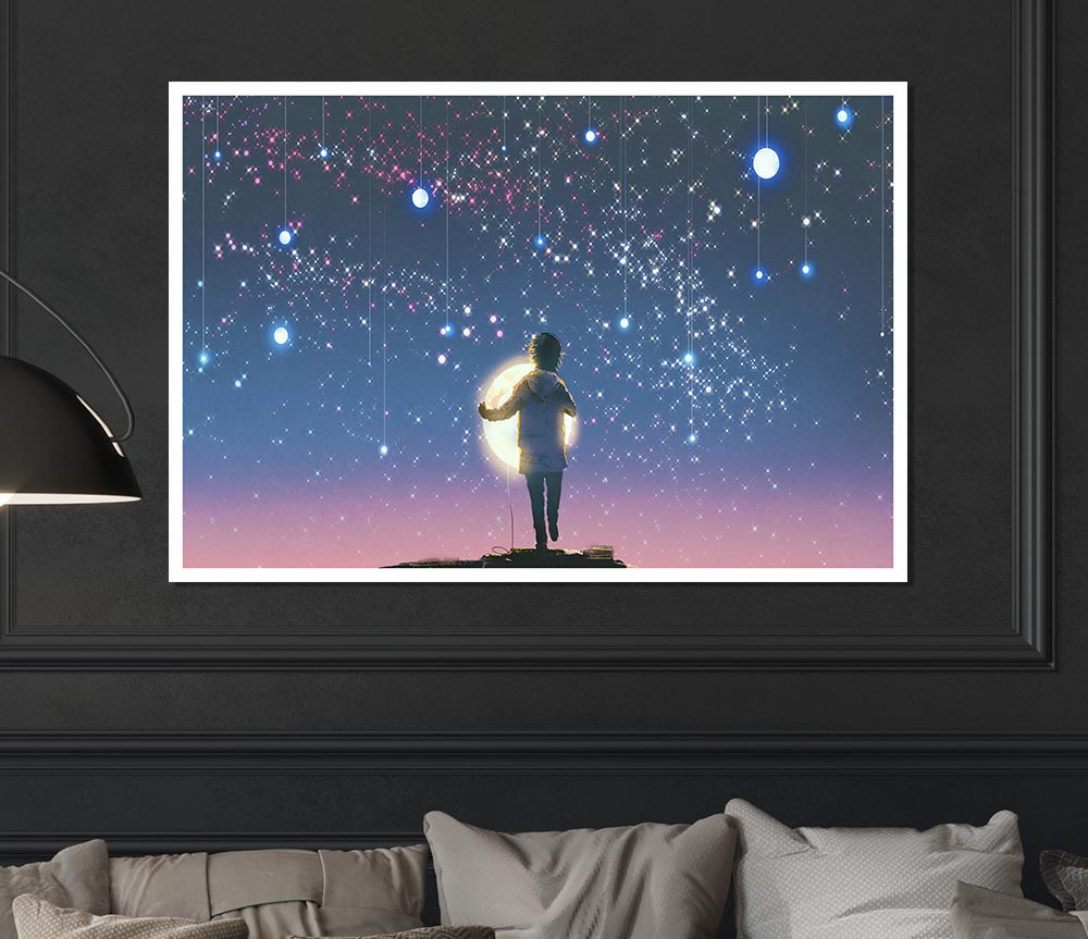 Capturing The Moon Print Poster Wall Art