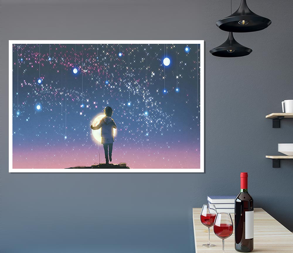 Capturing The Moon Print Poster Wall Art