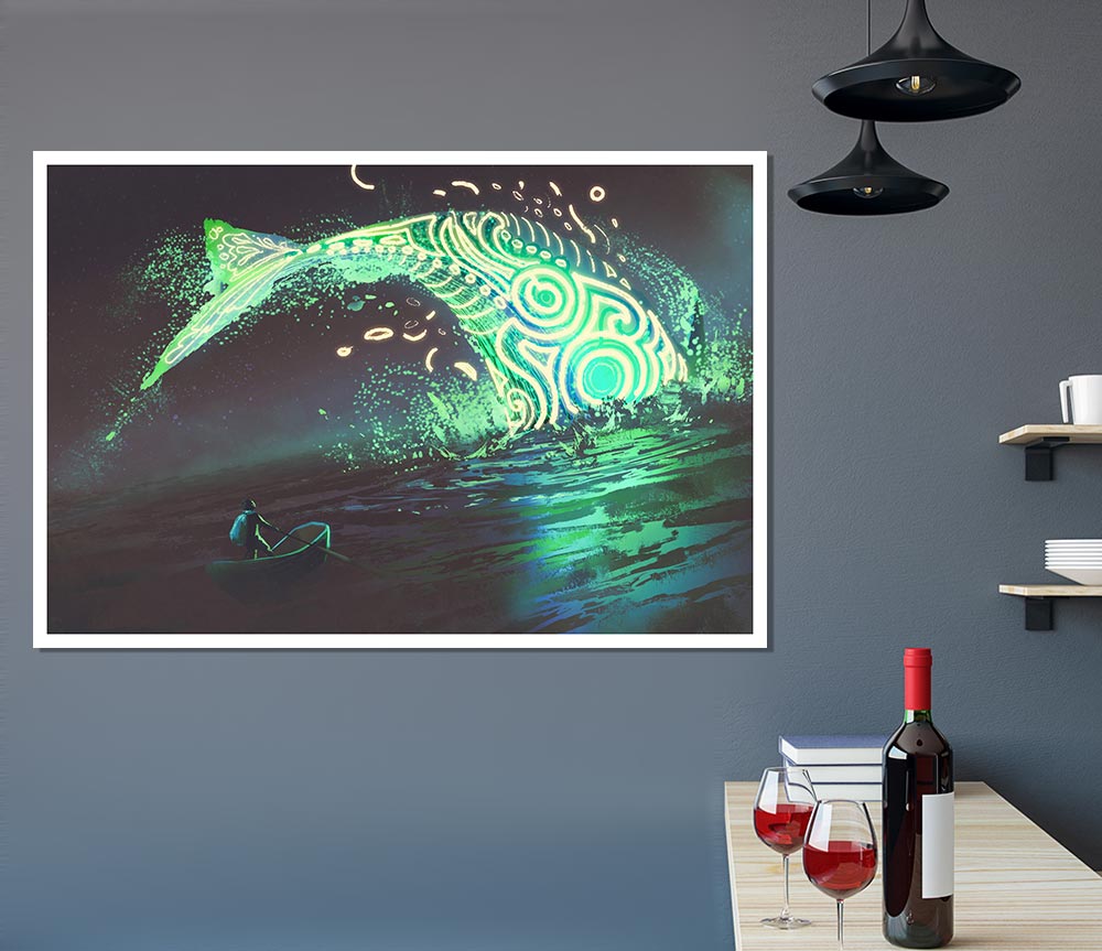 The Whale Jumping Out The Ocean Print Poster Wall Art