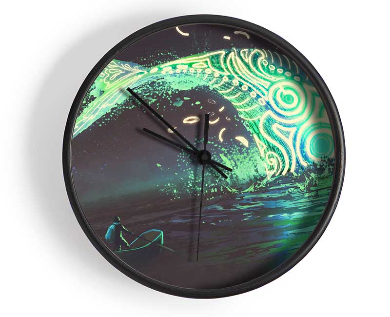 The Whale Jumping Out The Ocean Clock - Wallart-Direct UK