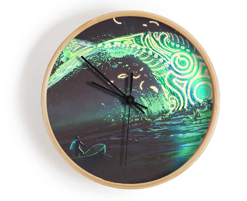 The Whale Jumping Out The Ocean Clock - Wallart-Direct UK