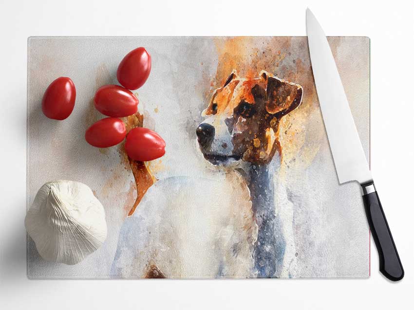 The Jack Russell Splatter Glass Chopping Board