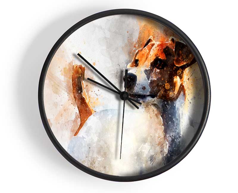 The Jack Russell Splatter Clock - Wallart-Direct UK