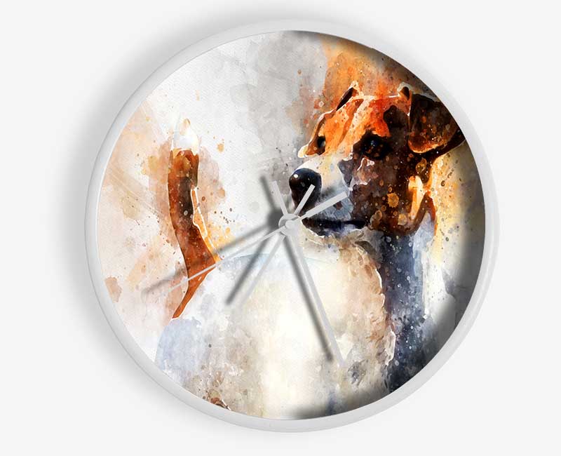 The Jack Russell Splatter Clock - Wallart-Direct UK