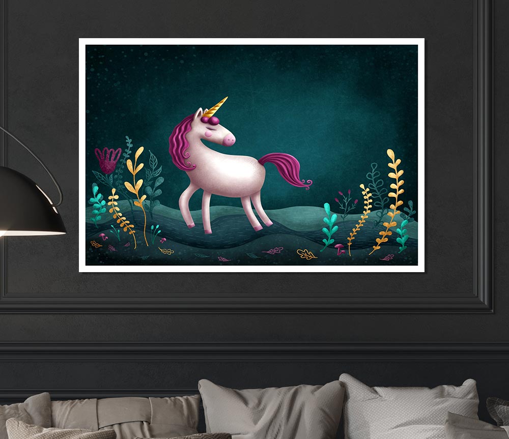 The Happy Unicorn Print Poster Wall Art