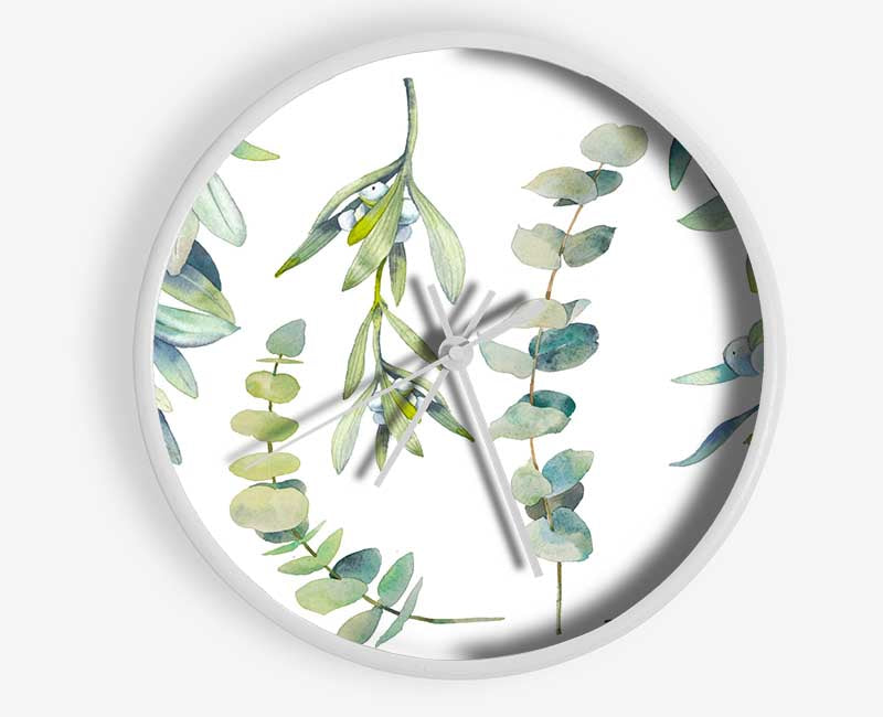 Green Foliage Of Nature Clock - Wallart-Direct UK