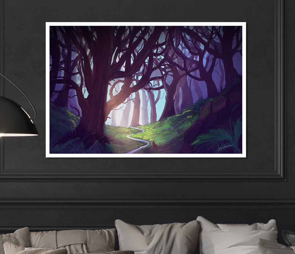 The Scary Woodland Walk Print Poster Wall Art