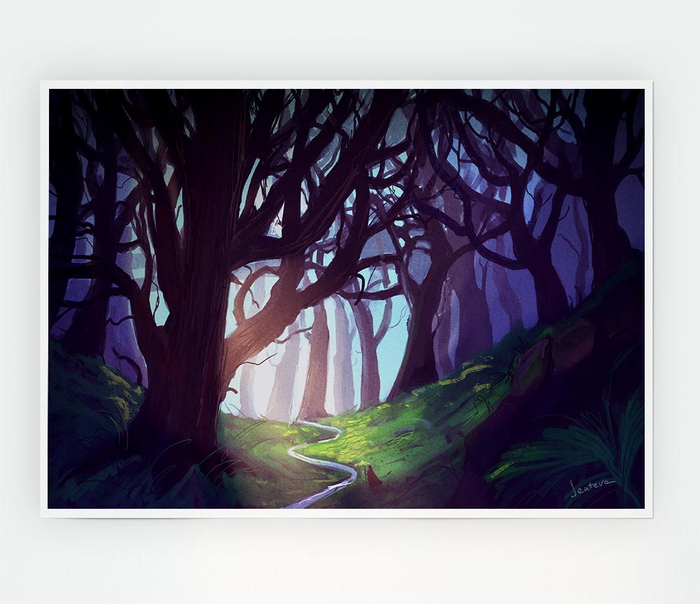 The Scary Woodland Walk Print Poster Wall Art