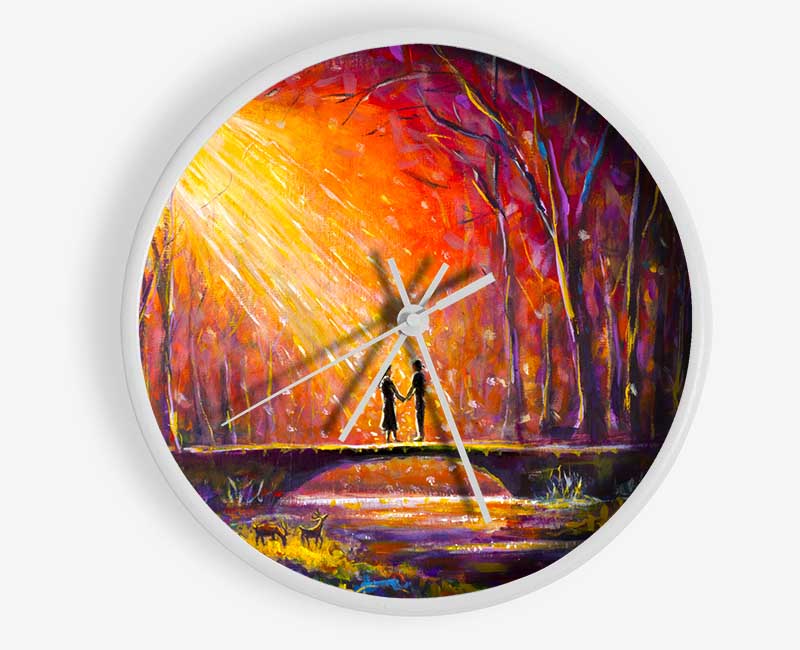 The Bridge To Meet In The Woodland Clock - Wallart-Direct UK