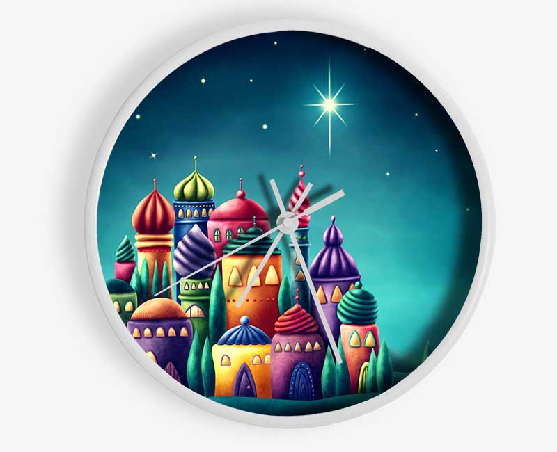 Round Roofed Village Clock - Wallart-Direct UK