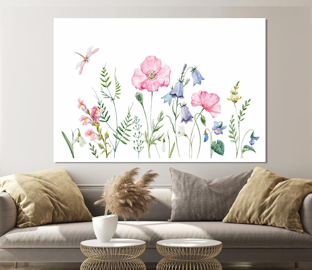 British Flowers Print Poster Wall Art