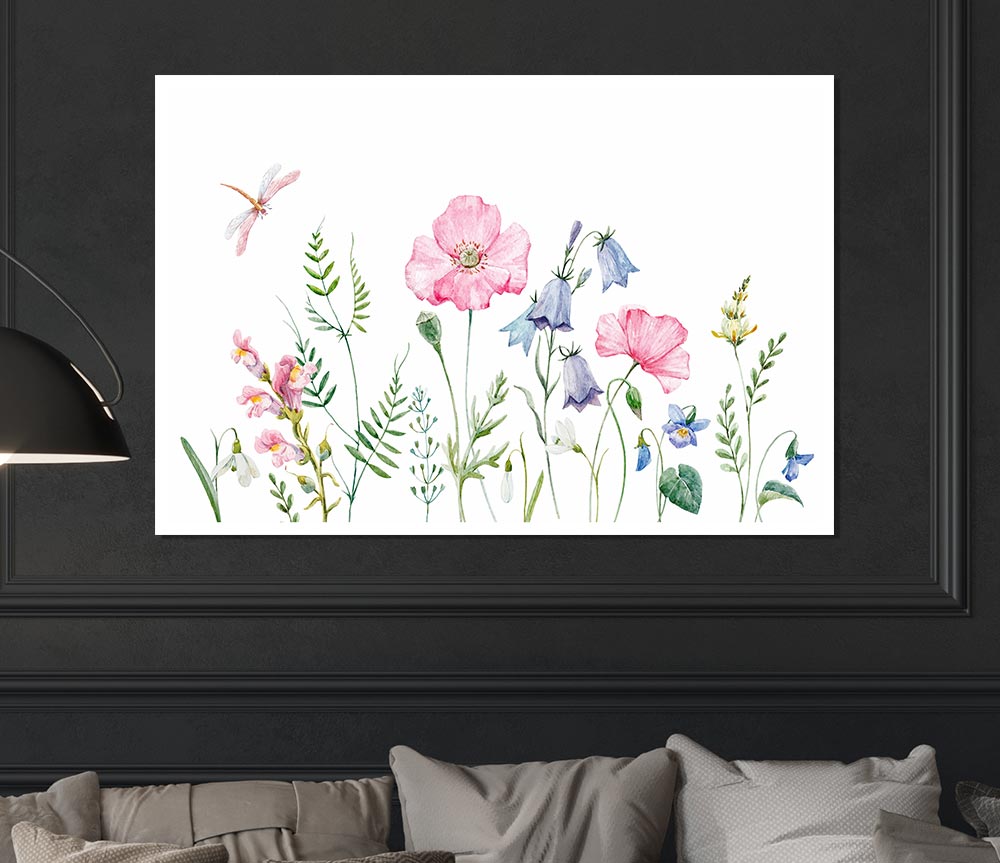 British Flowers Print Poster Wall Art