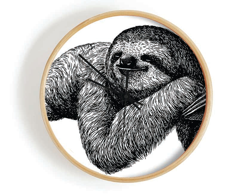 Sloth Chilling On The Branch Clock - Wallart-Direct UK