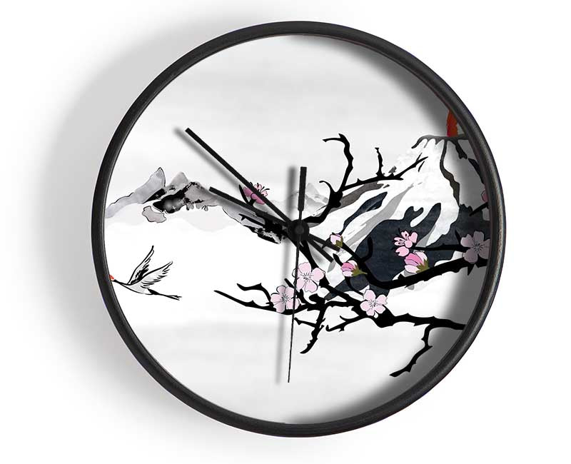 Branches In The Japanese Sunrise Clock - Wallart-Direct UK