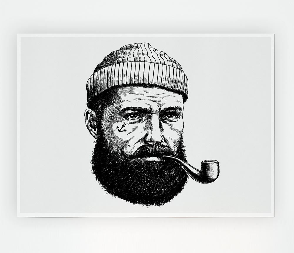 Hipster Smoker Print Poster Wall Art