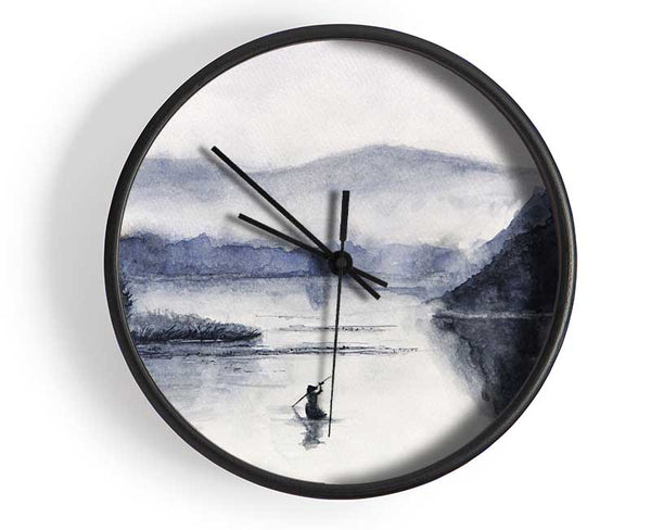 Rowing In The Valley Clock - Wallart-Direct UK