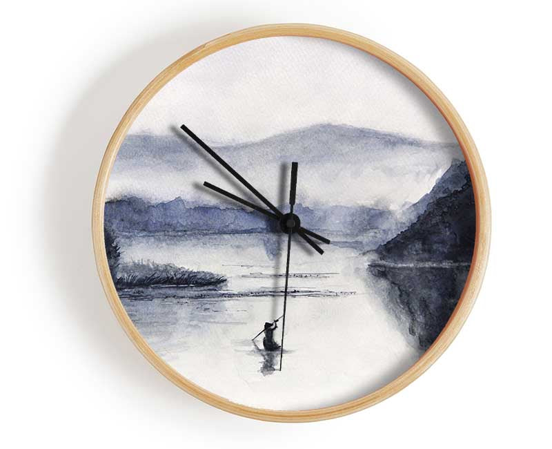 Rowing In The Valley Clock - Wallart-Direct UK