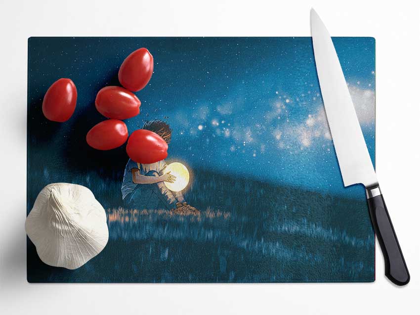 Holding The Moon Glass Chopping Board