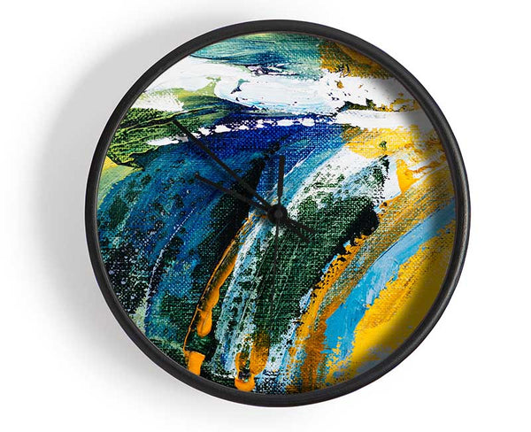 Abstract Strokes Of Nature Clock - Wallart-Direct UK