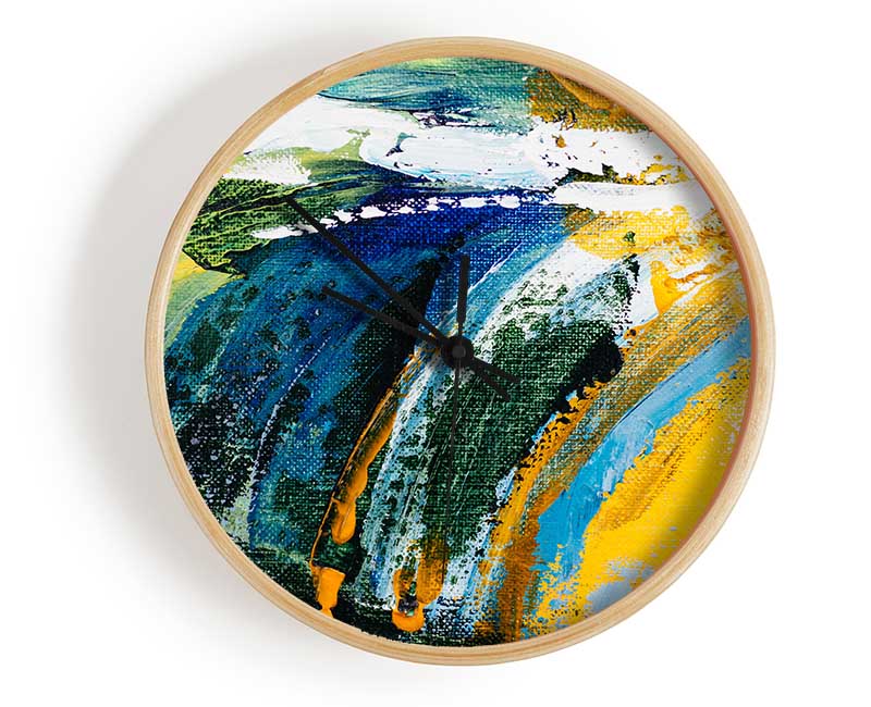 Abstract Strokes Of Nature Clock - Wallart-Direct UK