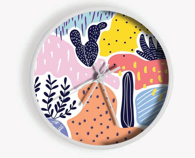 The Plants Of Modern Art Clock - Wallart-Direct UK