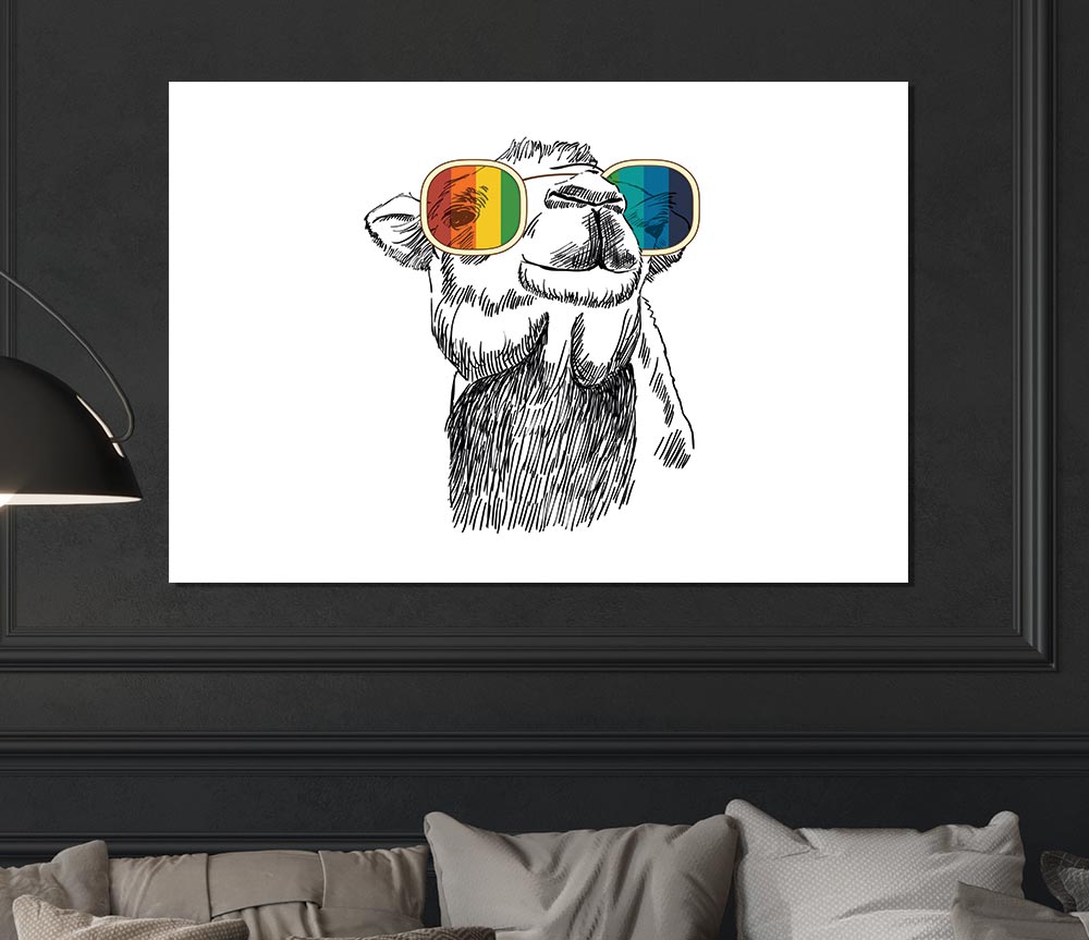 Colourful Glasses Camel Print Poster Wall Art