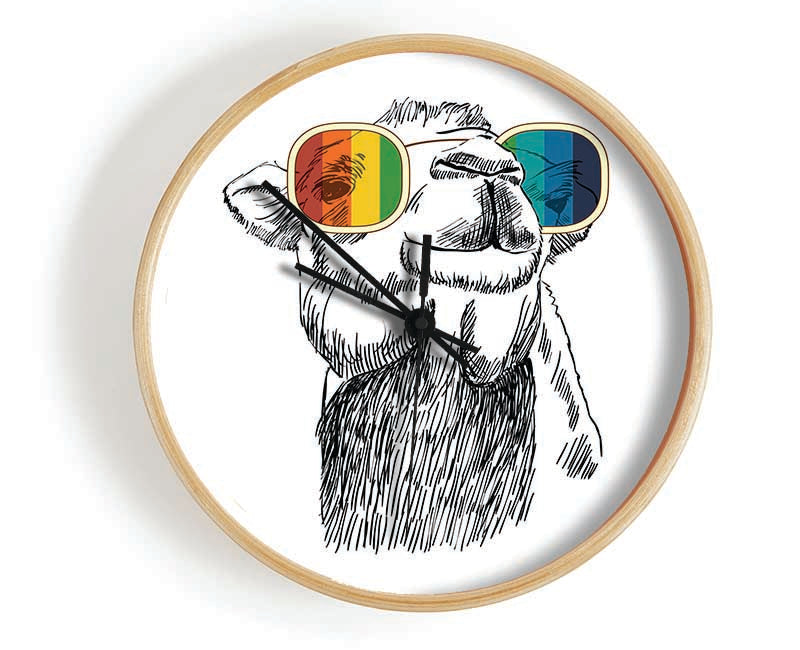 Colourful Glasses Camel Clock - Wallart-Direct UK