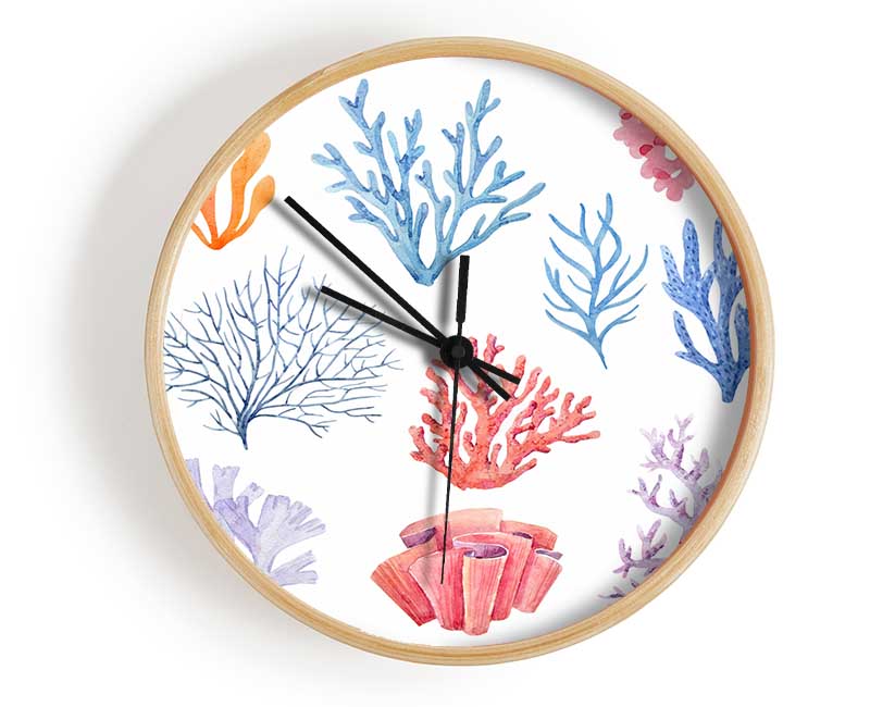 Sea Life Coral Clock - Wallart-Direct UK