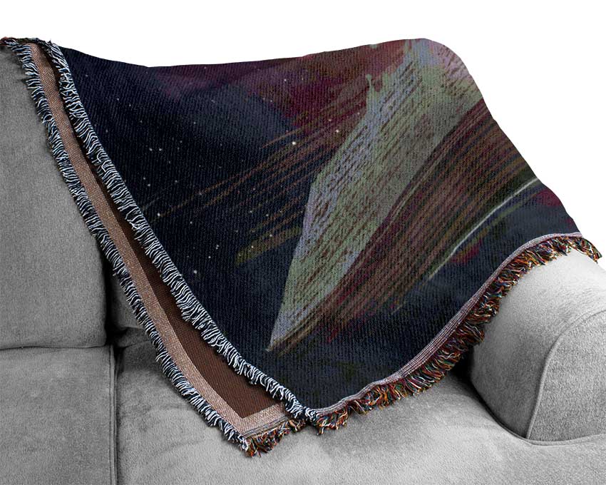 Turning The Page Of Existence Woven Blanket