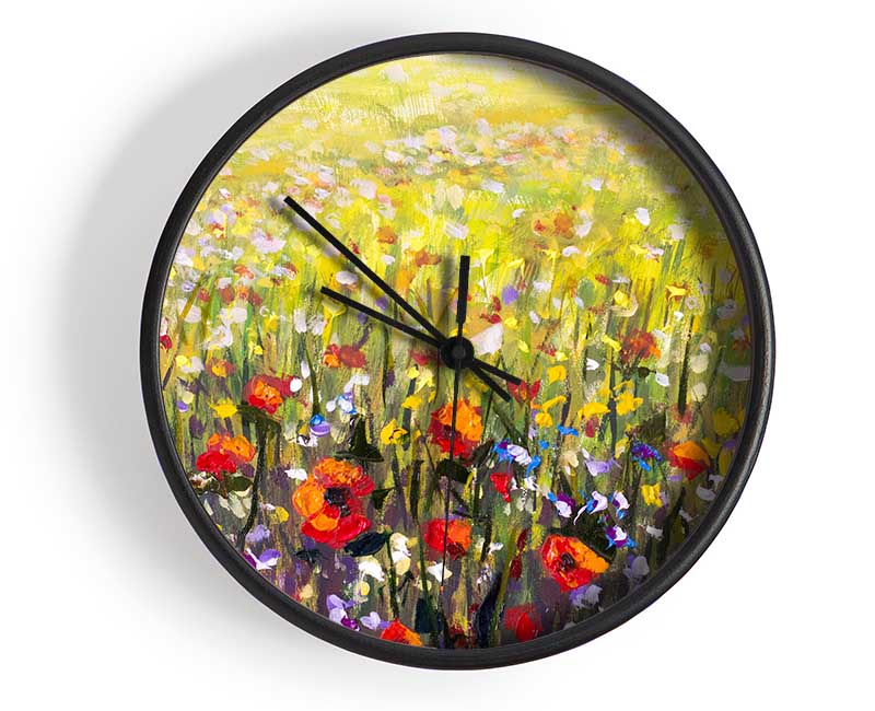 The Poppies Field Of Light Clock - Wallart-Direct UK