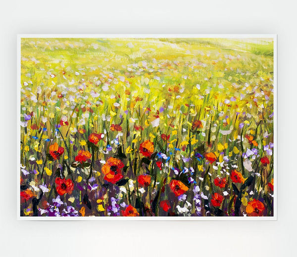 The Poppies Field Of Light Print Poster Wall Art