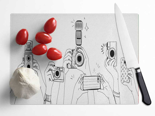 Snap Snap Photo Glass Chopping Board