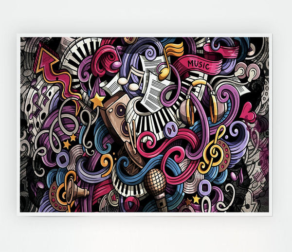 Abstract Patterns Of Music Print Poster Wall Art