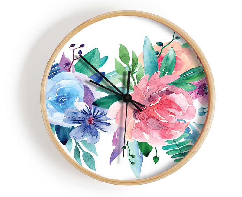 The Floral Patch Clock - Wallart-Direct UK