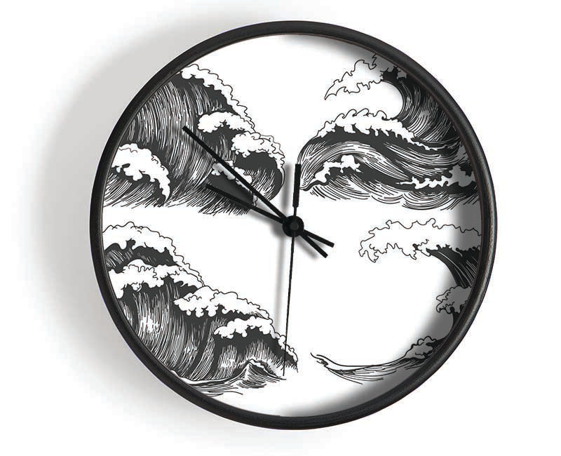 Four Wave Structures Clock - Wallart-Direct UK