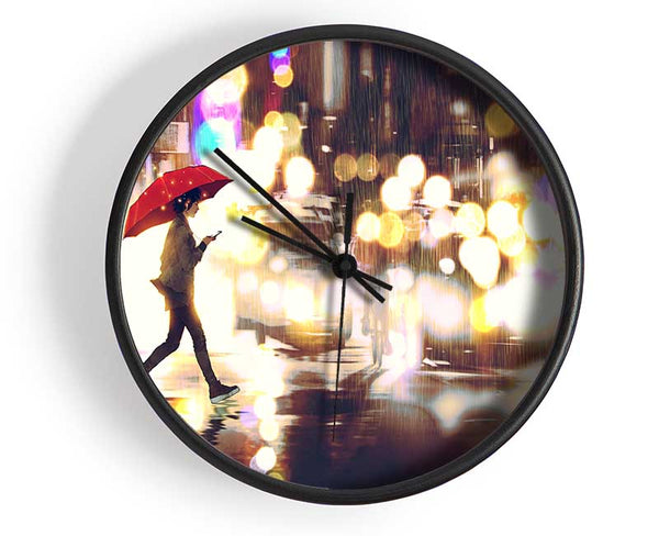 Walking Through The Light Streets Clock - Wallart-Direct UK