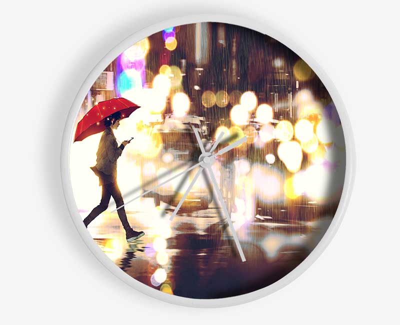 Walking Through The Light Streets Clock - Wallart-Direct UK