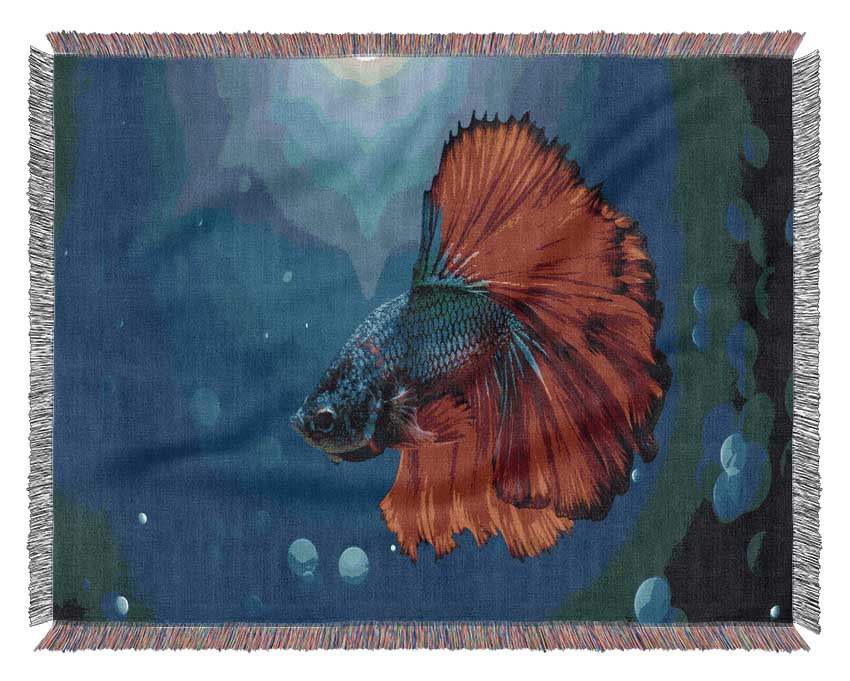 The Siamese Fighter Fish Woven Blanket