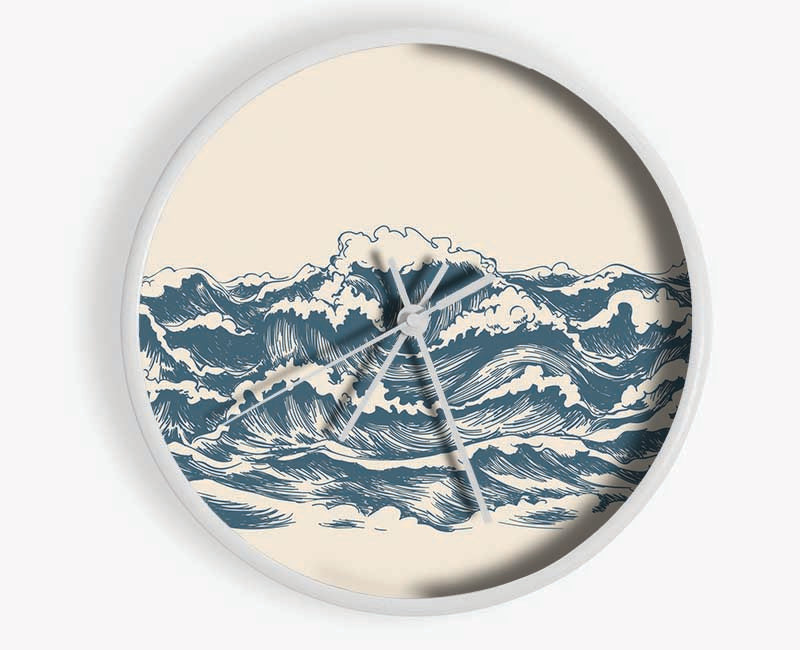 Rippled Ocean Crash Clock - Wallart-Direct UK