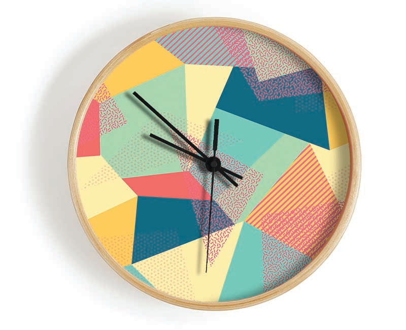 Abstract Triangles Clock - Wallart-Direct UK