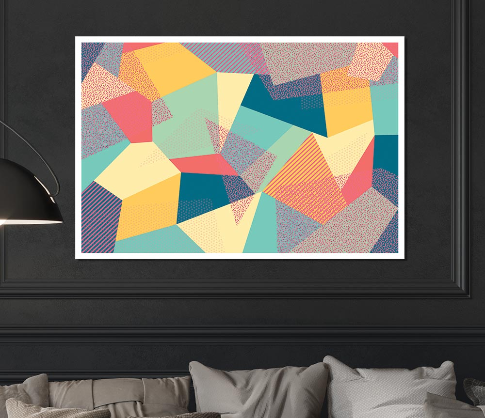 Abstract Triangles Print Poster Wall Art