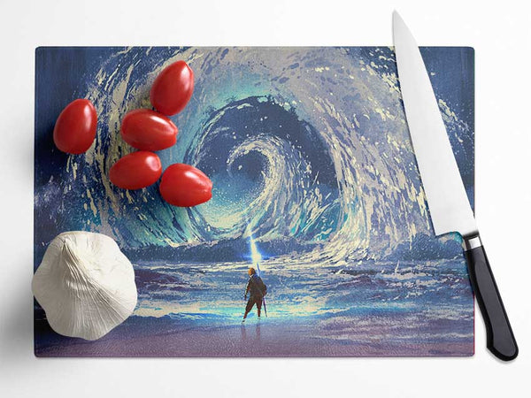 Swirl Of Ocean Powers Glass Chopping Board