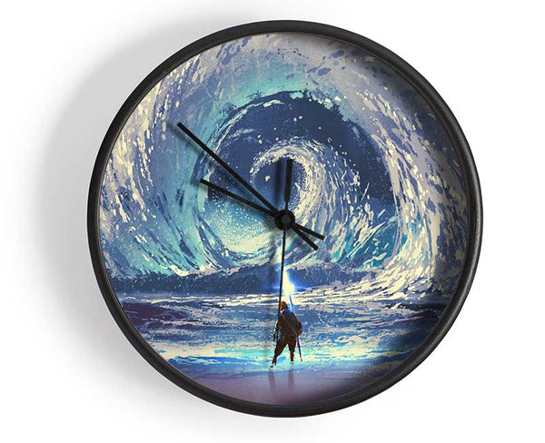 Swirl Of Ocean Powers Clock - Wallart-Direct UK