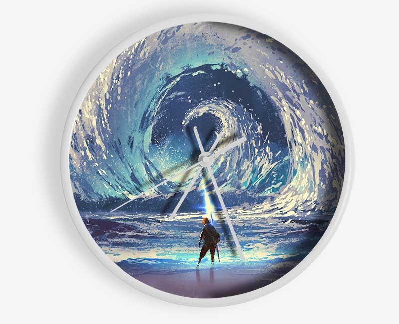 Swirl Of Ocean Powers Clock - Wallart-Direct UK