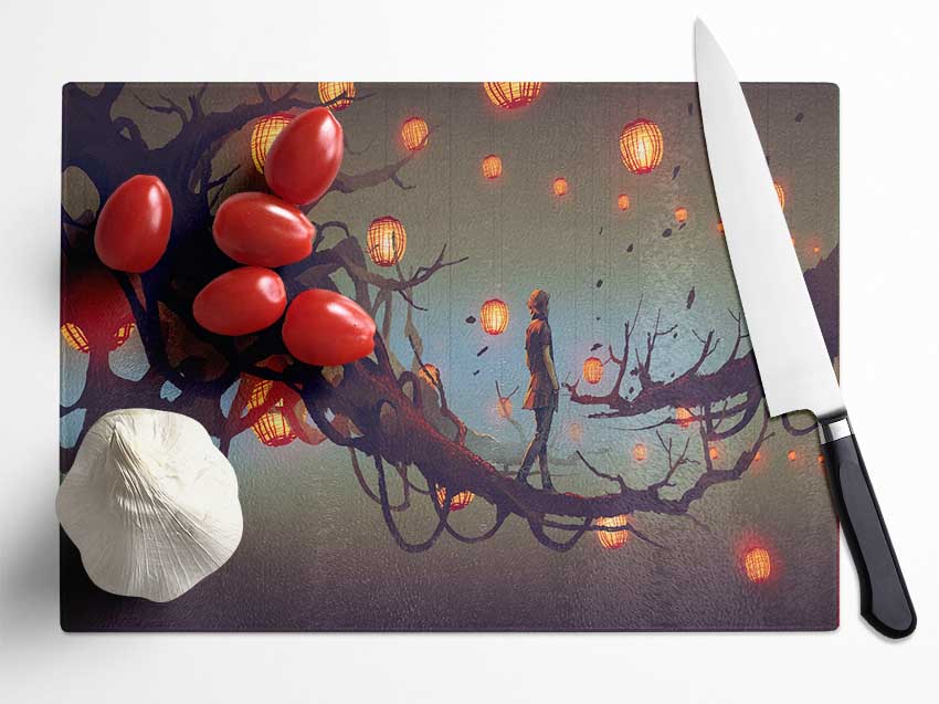 The Walk Across The Branches Glass Chopping Board