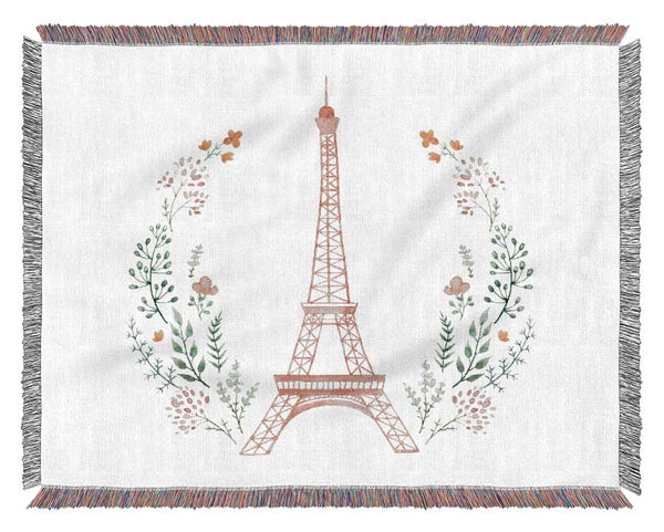 Eiffel Tower Wreath Woven Blanket