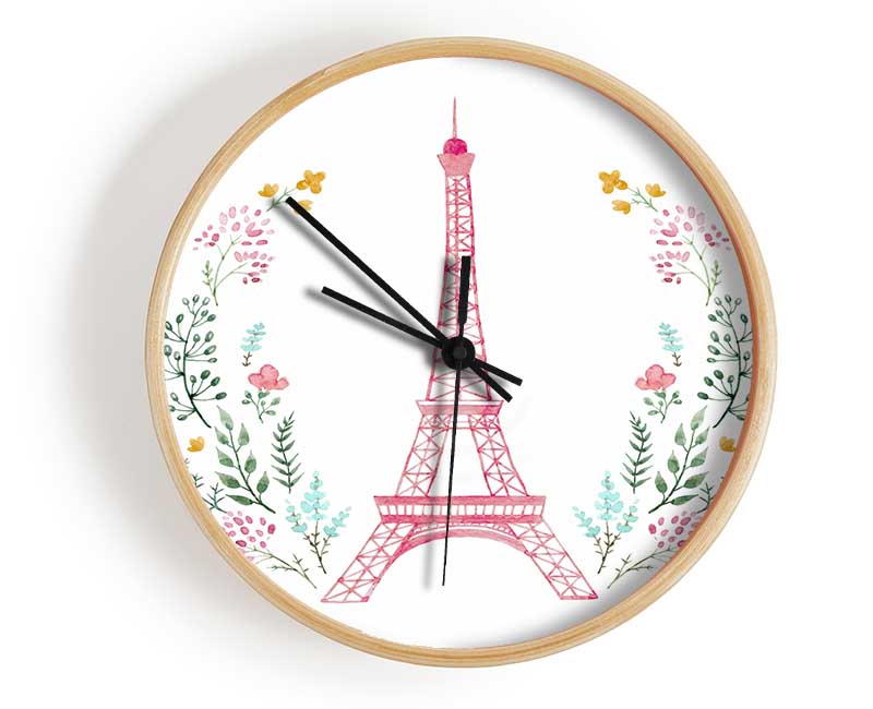 Eiffel Tower Wreath Clock - Wallart-Direct UK