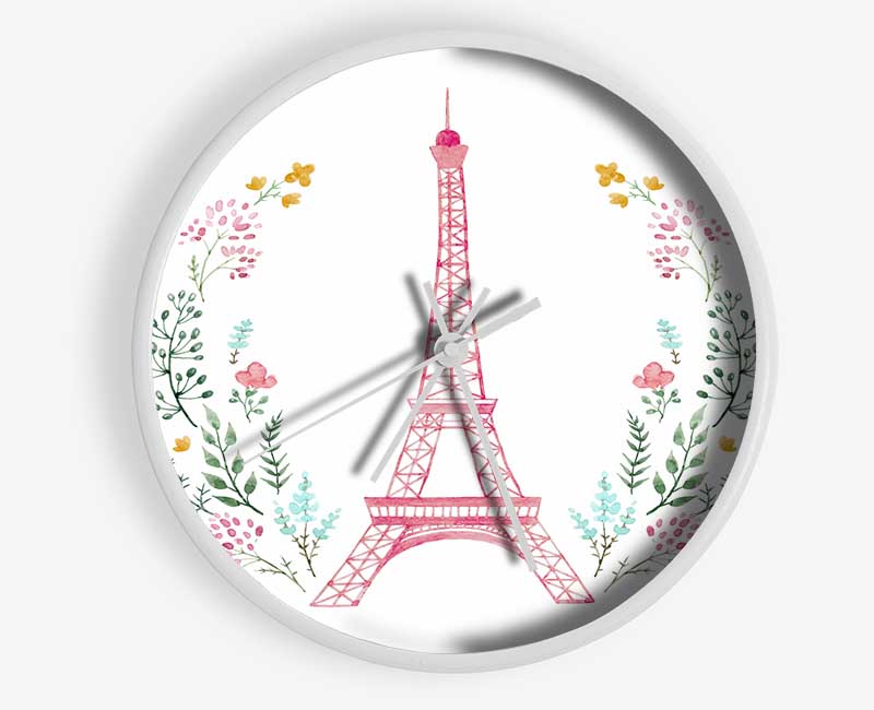 Eiffel Tower Wreath Clock - Wallart-Direct UK