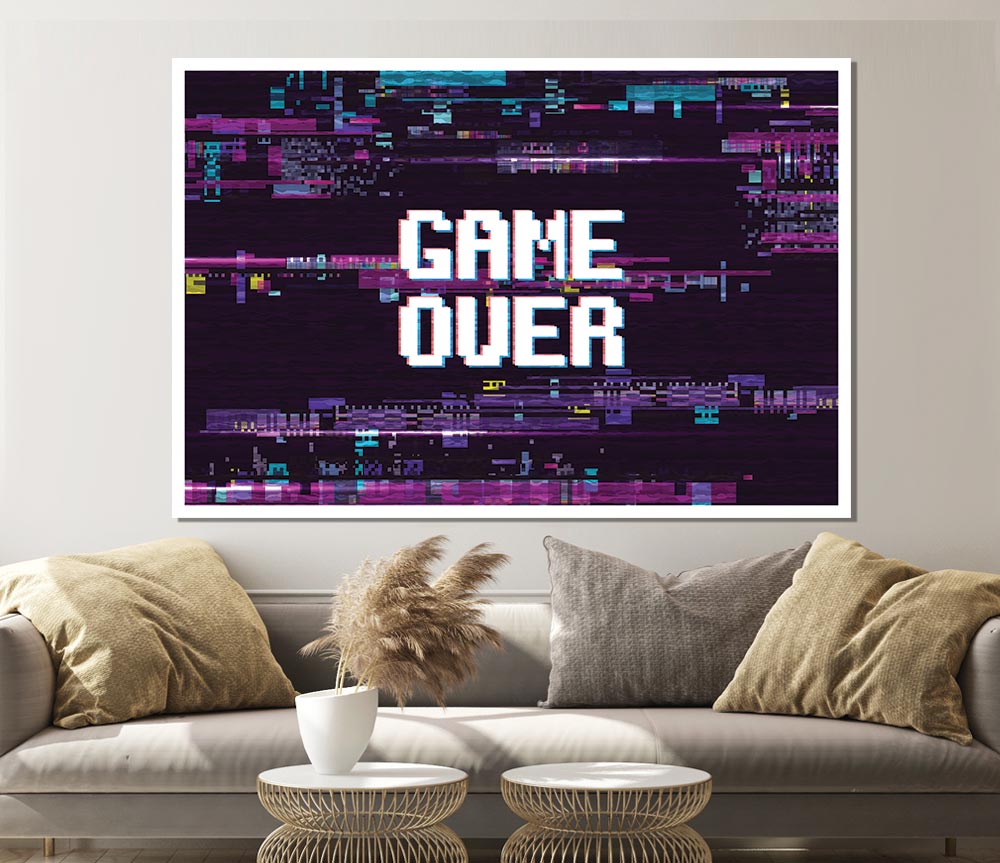 Game Over Print Poster Wall Art